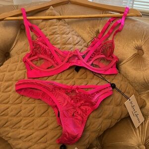 NWT For Love And Lemons Bra & Thong Set